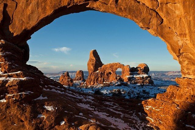 Arches National Park with some snow