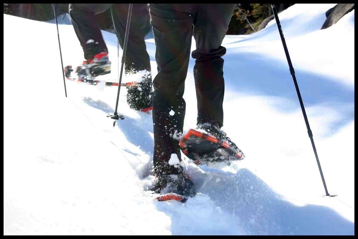 People following a Snowshoe Trail